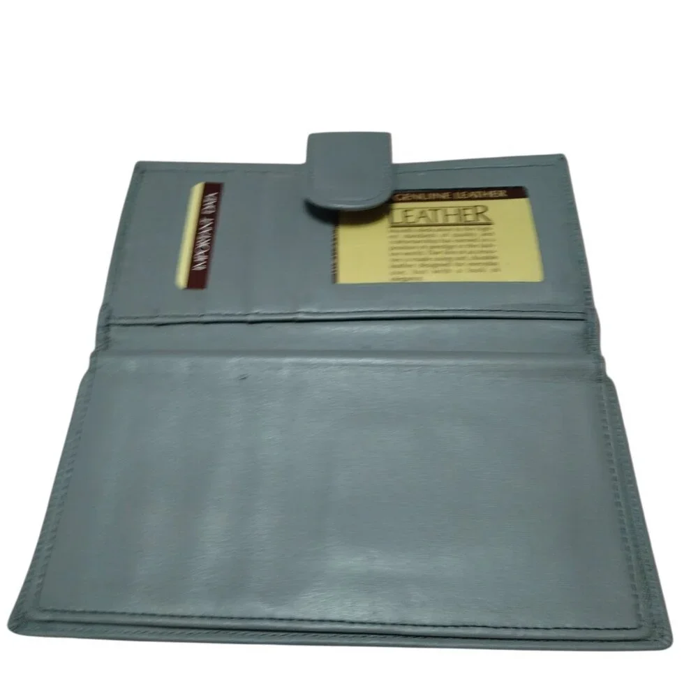 Women's Mundi Genuine Leather Wallet Gray Folding Classic Neutral New Old Stock